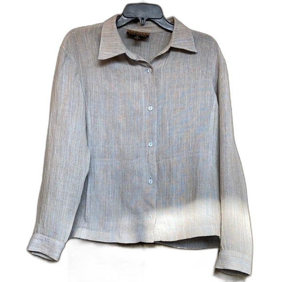 Finite Naturals linen blend button down shirt - Picture 1 of 8
